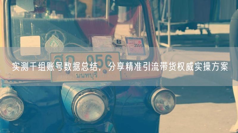 千组账号数据揭秘：精准引流带货实操技巧与方案