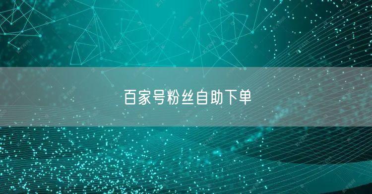 百家号粉丝自助下单