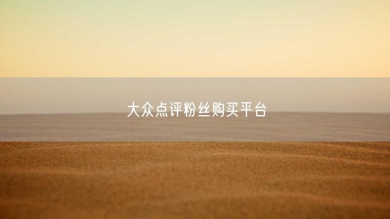 大众点评粉丝购买平台