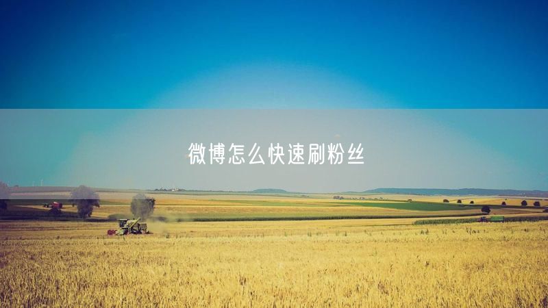 微博怎么快速刷粉丝