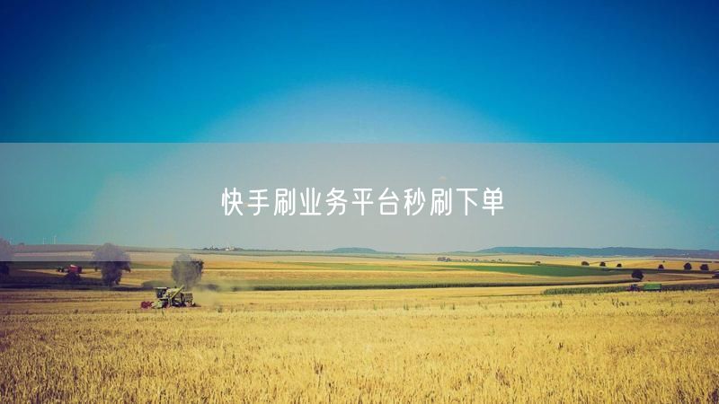 快手刷业务平台秒刷下单
