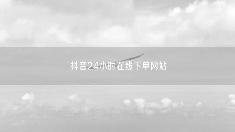 抖音24小时在线下单网站