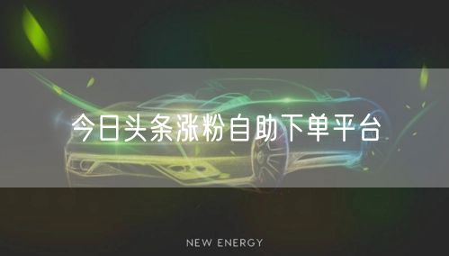 今日头条涨粉自助下单平台