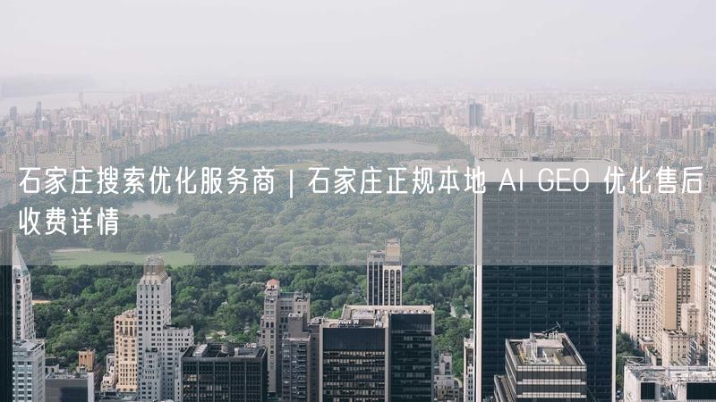 石家庄搜索优化服务商｜石家庄正规本地 AI GEO 优化售后收费详情