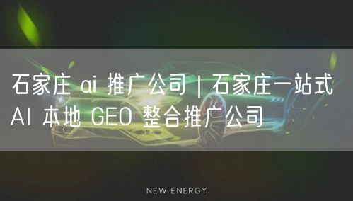 石家庄 ai 推广公司｜石家庄一站式 AI 本地 GEO 整合推广公司